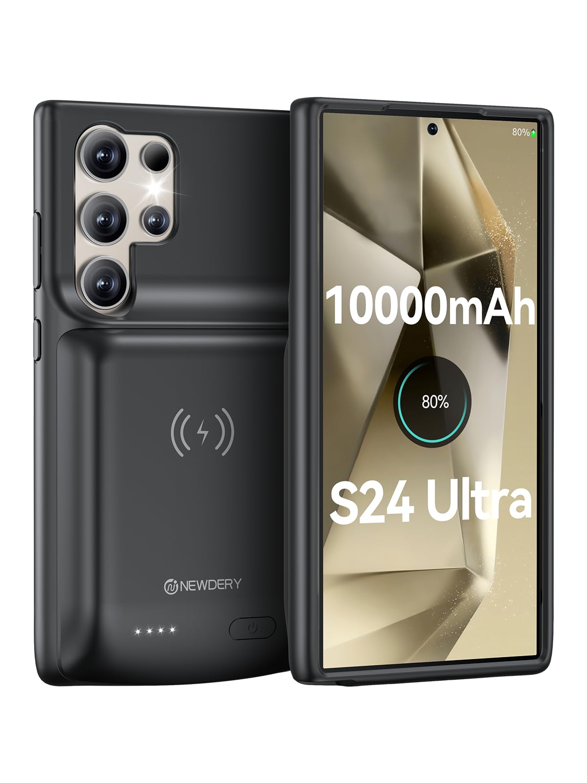 NEWDERY Battery Case for Samsung S24 Ultra,10000mAh Charger Case | Qi wireless C