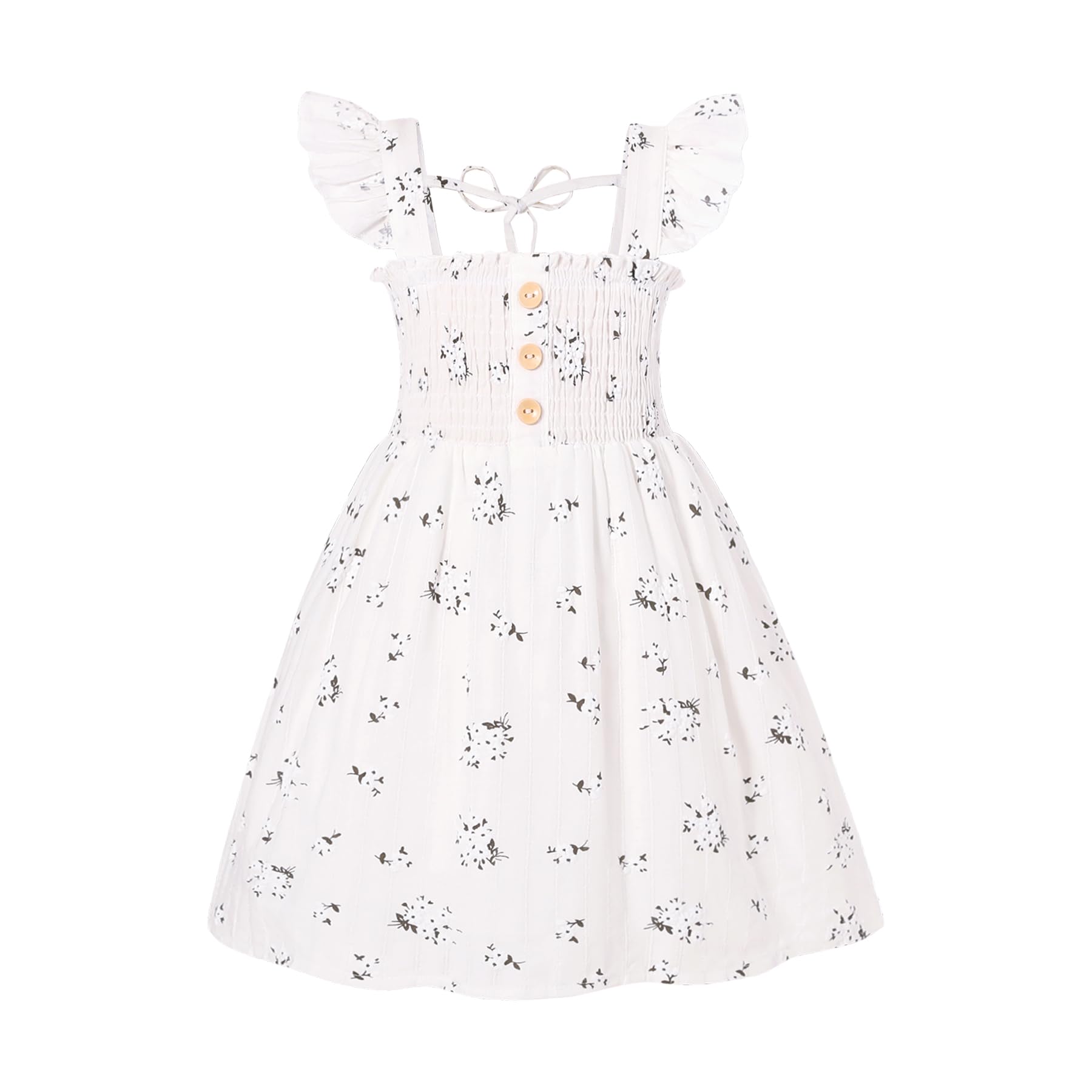 JEELLIGULAR Toddler Dress Ruffle Sleeveless Button Down Dress for Toddler Girl D