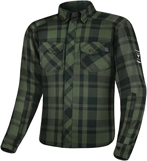 SHIMA RENEGADE MEN 2 Motorcycle Shirt for Men - Armored Plaid Biker Flannel Jacket with FiberQL - Aramid and Cooling layer