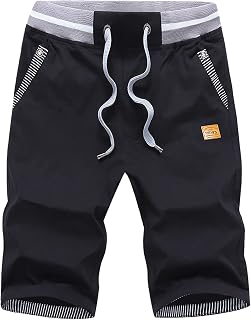 HCSS Men's Bermuda Shorts Summer Chino Shorts Cotton Elasticated with Pocket