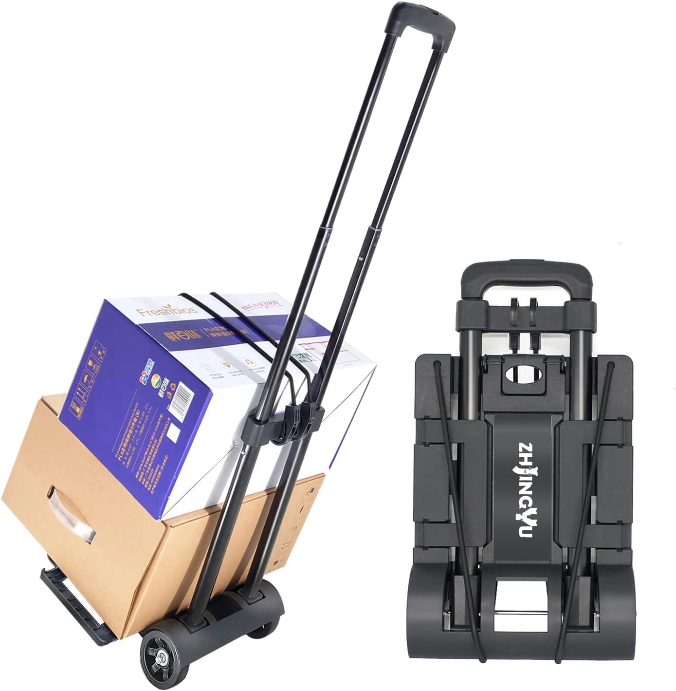 ZHJINGYU Folding Hand Truck Sack Barrow 70lbs 2 Wheel Steel | Lightweight foldab