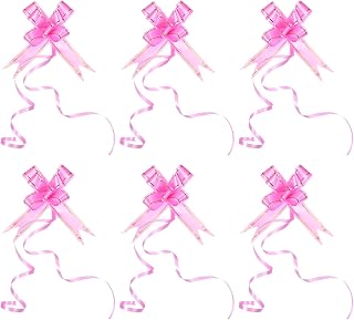 Pack of 40 7cm Bows Gift Bows with Gold Thread for Wedding Party Birthday Pink