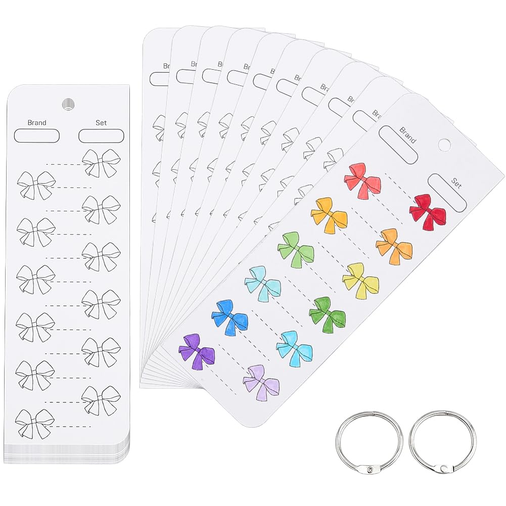OLYCRAFT 60 Sheets Color Swatch Chart for 720 Colors Bowknot Watercolor Swatch P