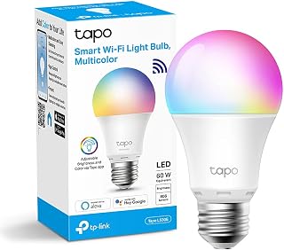 Tapo L530E WiFi Smart Bulb E27 Multicolour 806lm 9W 60W Alexa Google | For Living Room, Room and Atmosphere, RGB Multicolor, Dimmable, App Control, Time Schedule, Alexa and Google