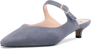 Castamere Women's Low Kitten Heel Square Toe Slip-on Sandals Party Classic 3 CM Heels