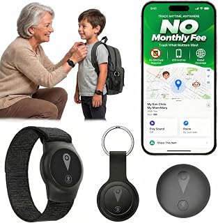 GPS Tracker for Kids, Smart Real-Time Location GPS Tracking Device for Kids | Wearable Wristband & Keychain Design, No Monthly Fee/No SIM Card, Lightweight, Works with iOS Find My, IP68 Waterproof