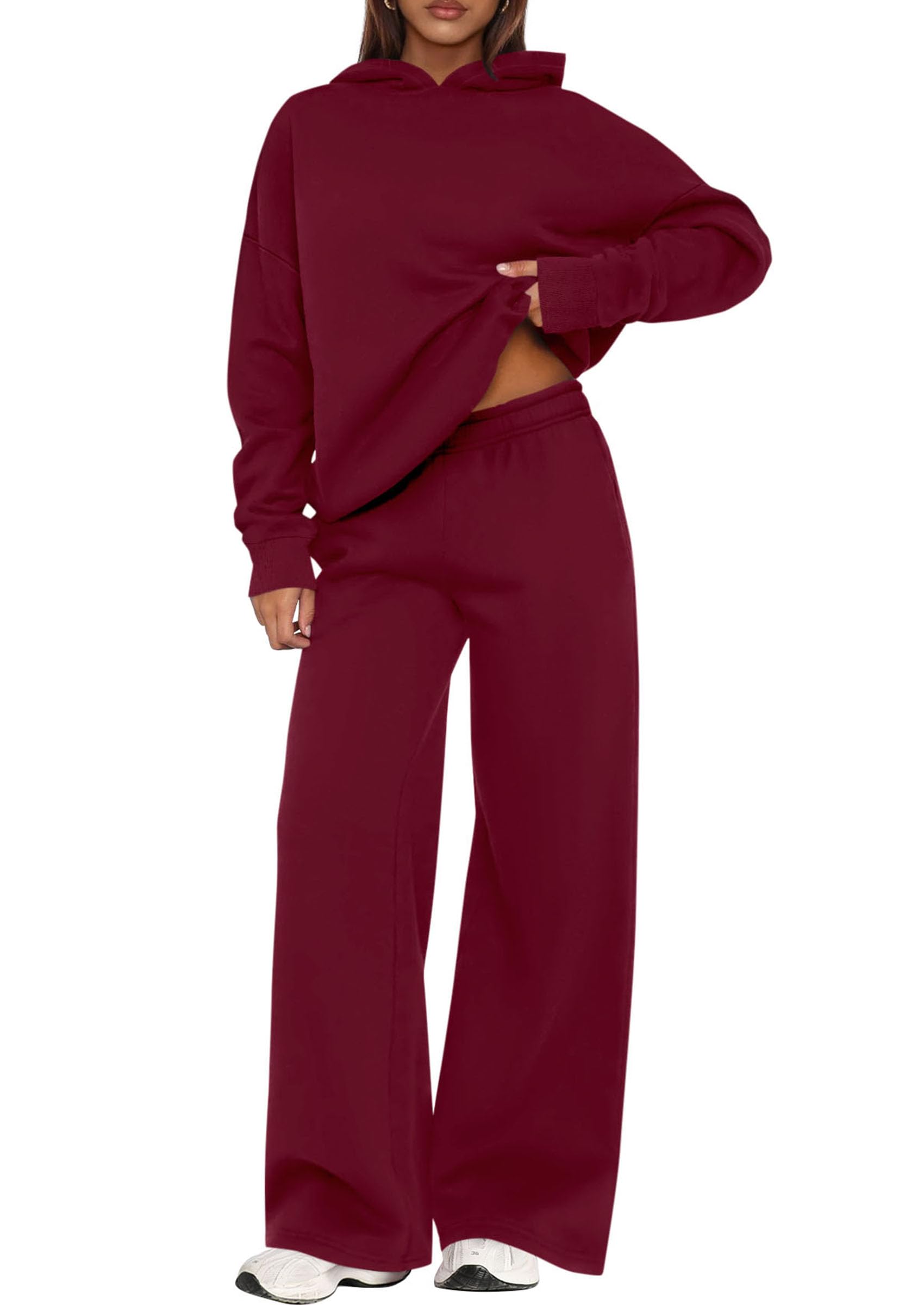 PRETTYGARDEN Women Jumpsuit 2 Piece Set 2025 Casual Winter Hooded Long Sleeve Lo