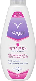 VAGISIL UltraFresh Intimate Powder for Daily Feminine Hygiene, Fresh Scent Deodorises & Prevents Odour, Talc-Free, 100 g