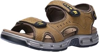 CAMEL CROWN Mens Leather Sandals for Hiking Walking Beach Tread Athletic Outdoor Activities with Air Cushion High Quality Waterproof