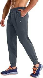 MIER Mens Lightweight Workout Gym Sweat Pants Sweat Pants Dry Fit Track Active with Zip Pockets