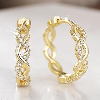 Charming Twisted Hoop Earrings Luxury Shiny Jewelry for Women Party