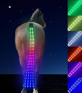SUKEYME LED Horse Tail Light, 7 Color in 1, USB Rechargeable, Night Horse Riding Safety