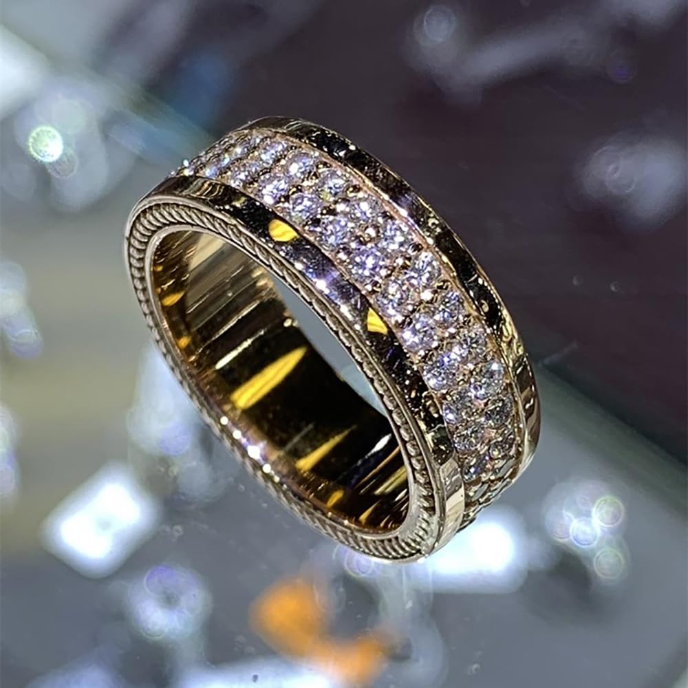 Fashion Versatile Cubic Zirconia Rings for Gold Color Engagement Jewelry