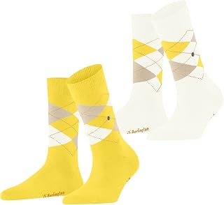 Burlington Women's Everyday Argyle Socks Breathable Cotton Soft On Skin Hard-Wearing Reinforced Argyle Pattern ONE-SIZE-FITS-ALL Gift Idea 2 Pairs