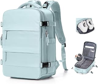 BJLFS Vacuum Backpack Travel Bag With Pump Ryanair Cabin Bags 40x30x20 Underseat Carry-ons Bag Wizzair Easyjet Vueling Hand Luggage Vacuum Bags For Travel Waterproof Laptop Backpack Women 17 inch
