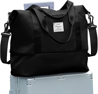 SZLX Travel Duffel Bag Weekend Bag with Trolley Sleeve, Ryanair Cabin Bag 40x30x20 Duffel Bag Wizz air, Dry & Wet Seperated Sports Gym Bag Waterproof Carry On Bag for Women Men Weekender Tote Hospital