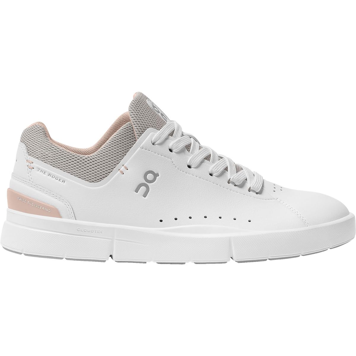 On Women's The Roger Advantage Sneakers, White/Rose, 9.5 Medium US