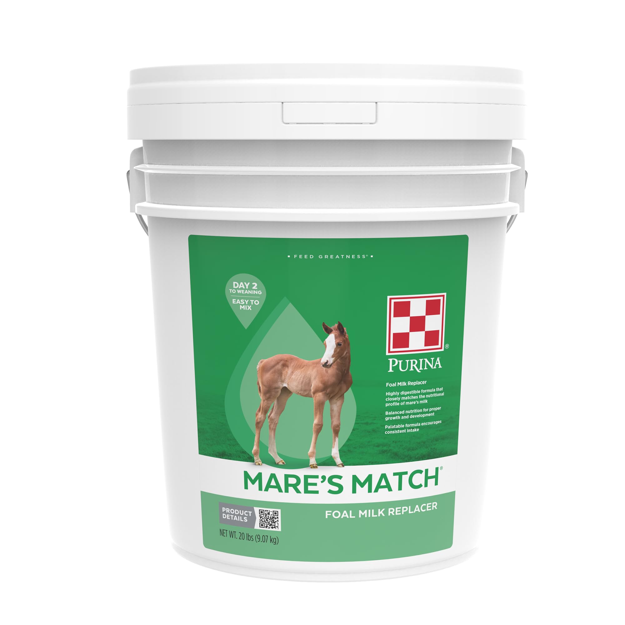 Purina | Mare's Match | Foal Milk Replacer for Horses | 20 Pound (20 LB) Pail