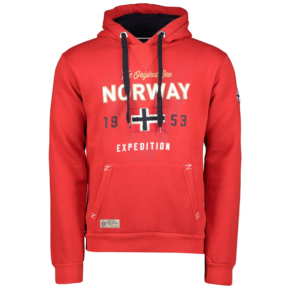 GEO NORWAY Guitre Men Hoodie with Kangaroo Pocket – Urban Style Logo Sweatshirt 