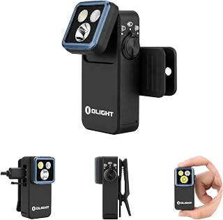 OLIGHT Oclip 2 Pro Rechargeable EDC Flashlight, Clip-on Light, Black | 115-Degree Tilt, 360-Degree Clip, White LED, Red Light, 530-Lumen Work Light, USB-C, Magnetic for Repair, Camping, Emergency