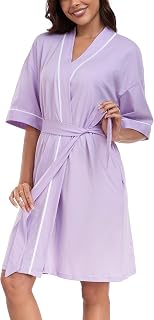 EA'S SECRET Accappatoi corti estivi da donna in 100% cotone, leggero, morbido, lavorato a maglia, con tasche, confezione da 1