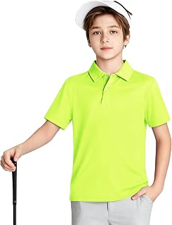 2T to Youth Boys' Performance Polo Kids Collared Golf Shirt School Uniform UPF 50+ Dry-Fit