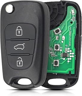 433Mhz 3 Buttons Remote Key Fob Replacement for Hyu ndai i20 i30 i35 Kia | Flip Folding Remote Car Key, Key Shell Case with ID46 Chip TOY40 Blad, Remote Key for Hyu ndai K2 K5 Sorento Sportage Elantra