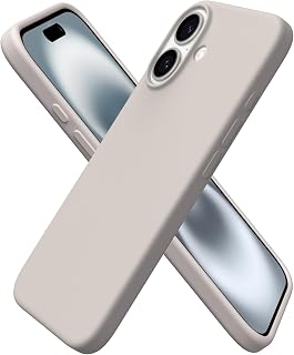 ORNARTO Case for iPhone 16 Silicone Anti-Shock,Titanium