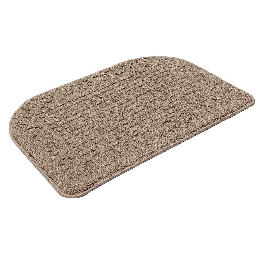 COSY HOMEER 27x18 Half Round Kitchen Rug,Non Slip Washable Mat,Beige 1PC | Polyp