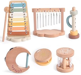 Smartwo Baby Montessori Musical Instruments,Wooden Xylophone Musical Toys | for Toddlers,Sensory Toys for Kids Preschool Educational,Birthday Gift