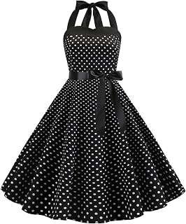 Retro 1950s Style Vintage Rockabilly Women's Polka Dot Party Cocktail Dress