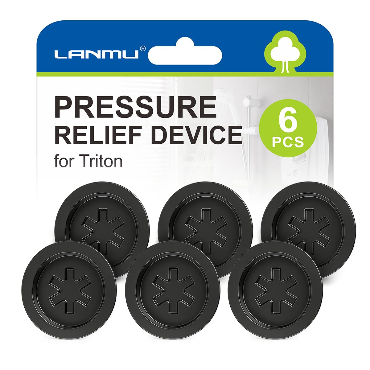LANMU Pressure Relief Device for Triton Electric Showers | 6 Pack PRD Disc Seals