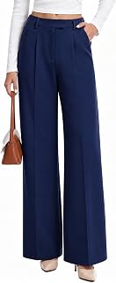 Dress Pants Women High Waisted Work Pants Ladies Wide Leg Trousers