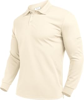 Deyeek Men's Long Sleeve Polo Shirts, Quick Dry Golf Polo for Men