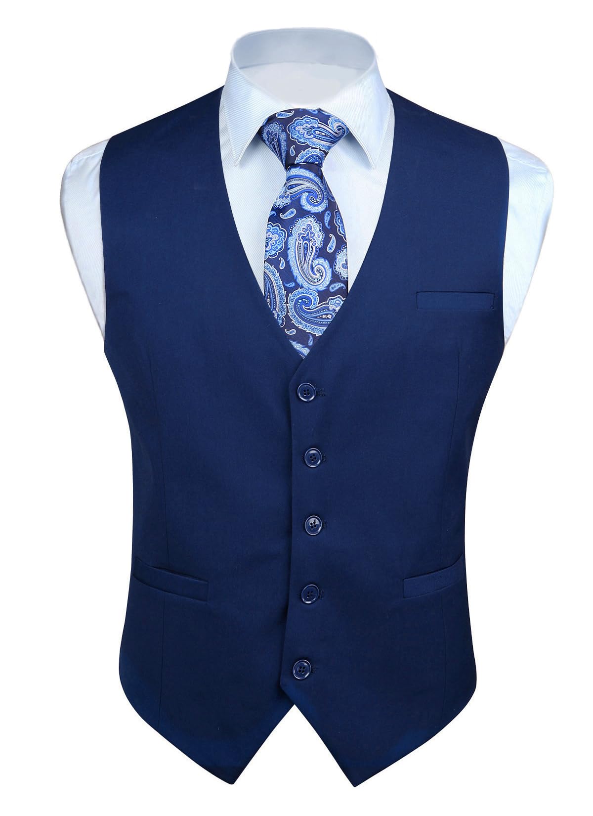 Enlision Suit Vest for Men Formal Plain Vest Wedding Elegant Suit Vests Business