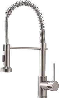 Brushed Nickel Kitchen Faucet, AIMADI Modern Single Handle Stainless Steel Pull Down Kitchen Faucet with Sprayer, Commercial Kitchen Sink Faucet
