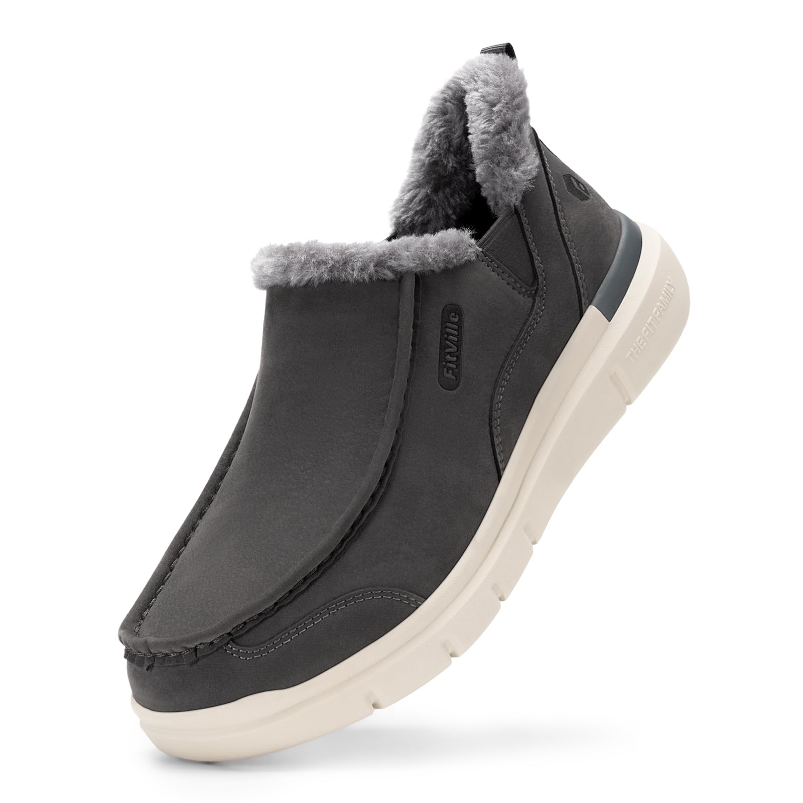 FitVille Extra Wide Men Slippers Slip-on Diabetic Shoes for Men Non Slip House S