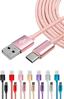 Sizkawil USB 2.0 to Type C Cable, USB-C Data Transfer, 500 MHz, 480 Mbps, Charging Cable, Nylon, Prevents Disconnection, Soft, Telework, Remote, Work at Home, Compatible with Type-C Models, 12 W