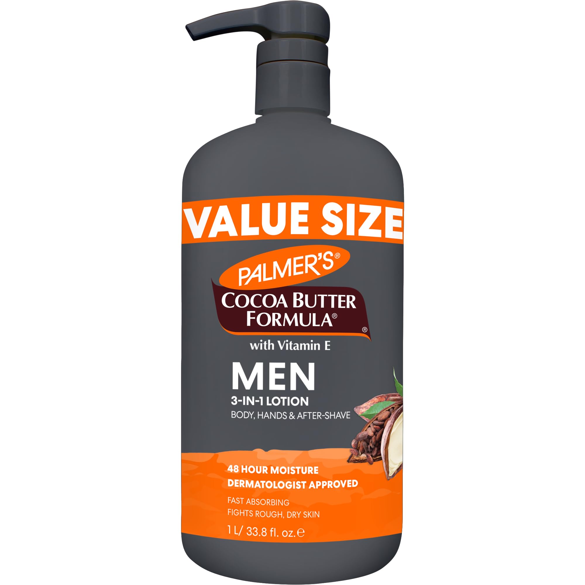 Palmer's Men's Face & Body Moisturizer, Cocoa Butter Formula (33.8 Oz) | 3-in-1 