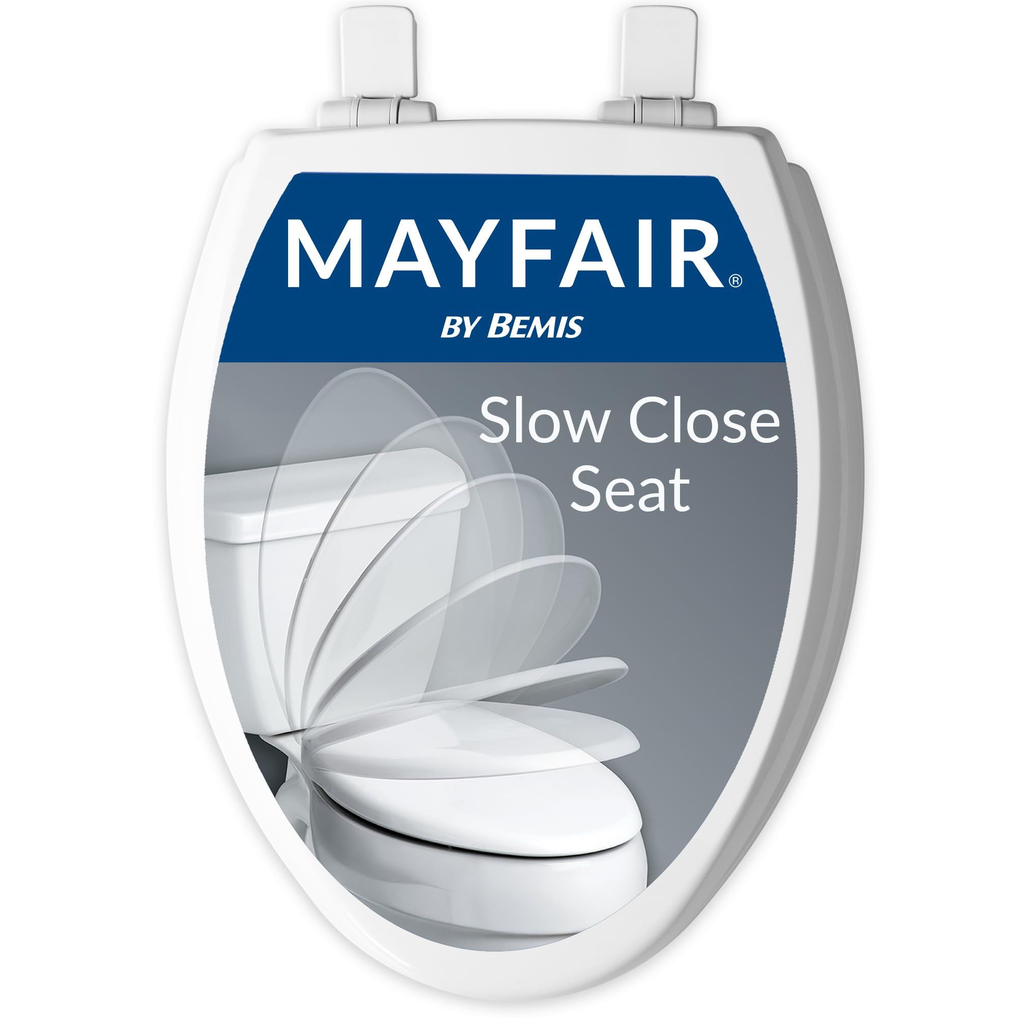 Mayfair Cassel slow close toilet seat, easy clean non-slip premium wood seat, in