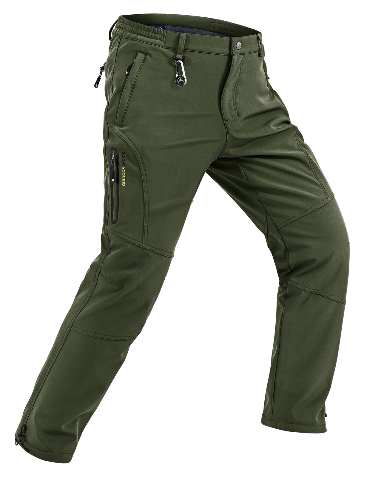 TBMPOY Mens Snow Pants Fleece Lined Hiking Winter Waterproof Softshell Ski Outdo