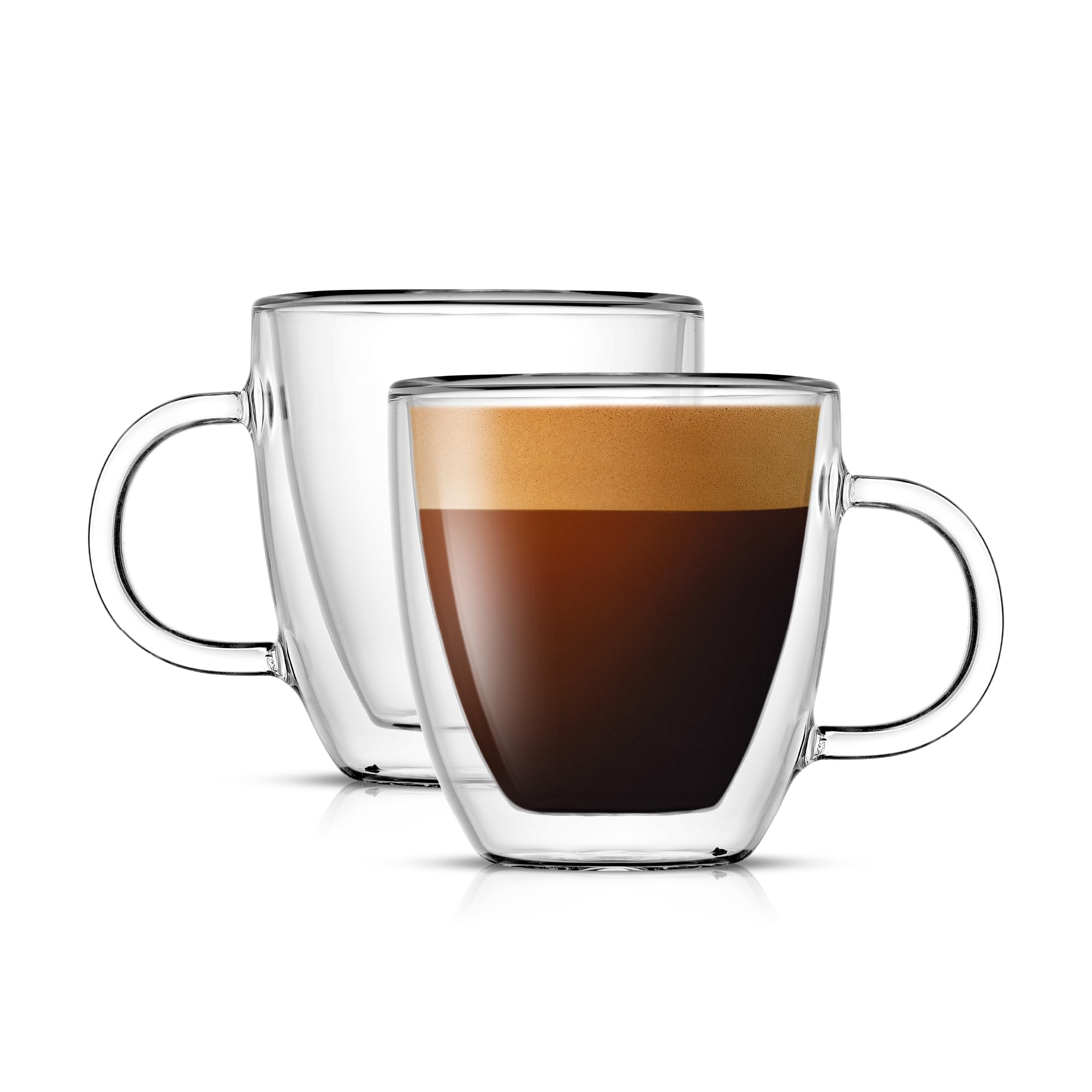 JoyJolt Savor Double Wall Insulated Glasses Espresso Mugs (Set of 2) - 5.4-Ounce