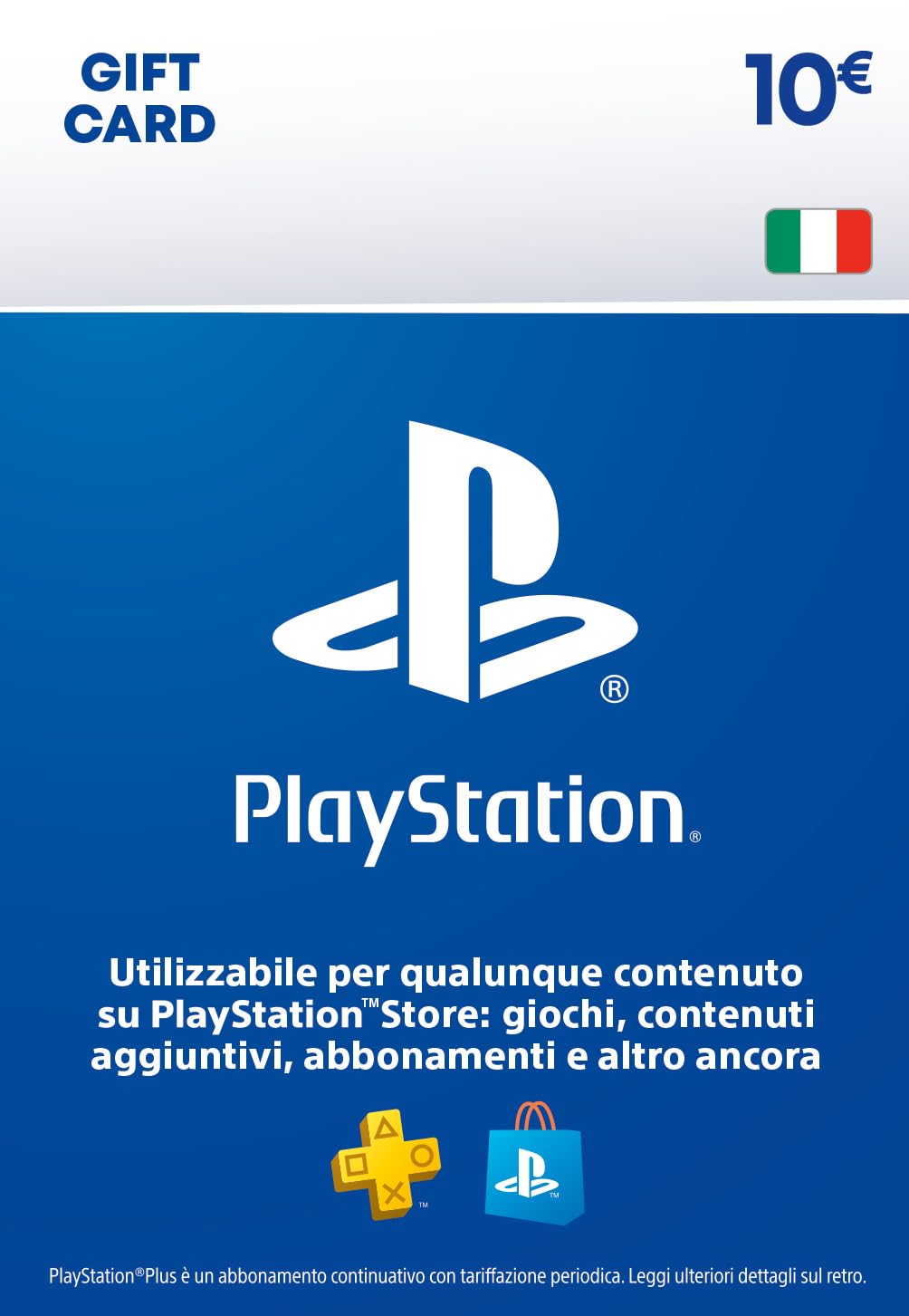 PlayStation Store Gift Card 10 EUR | PSN Account italiano | PS5/PS4 Codice downl