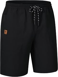 QPNGRP Men's Stretch Waist Casual Shorts with 5 Pockets Include 1 Zipper Pocket
