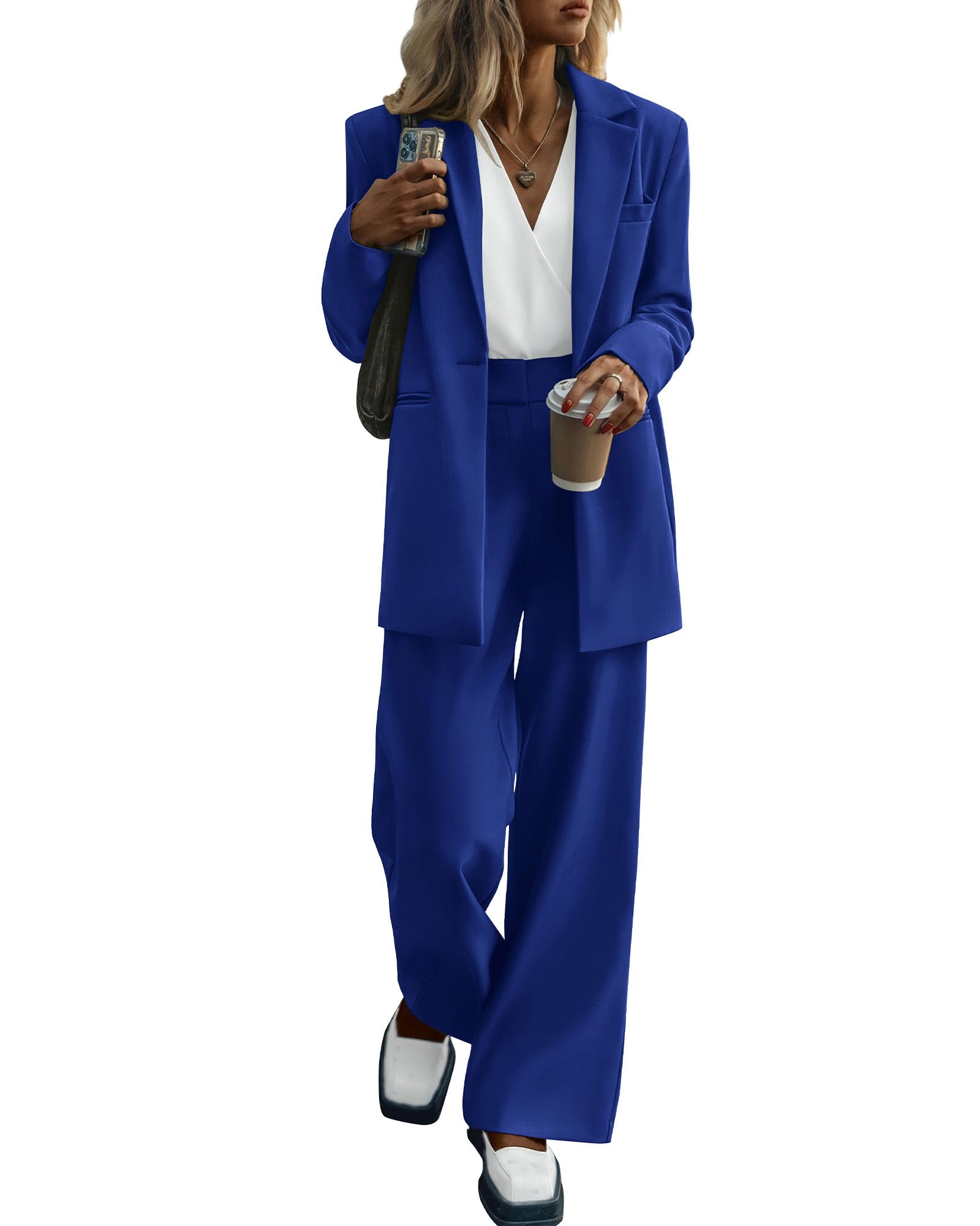 KIRUNDO Women Suits 2 Piece Set Business Dressy Pantsuit