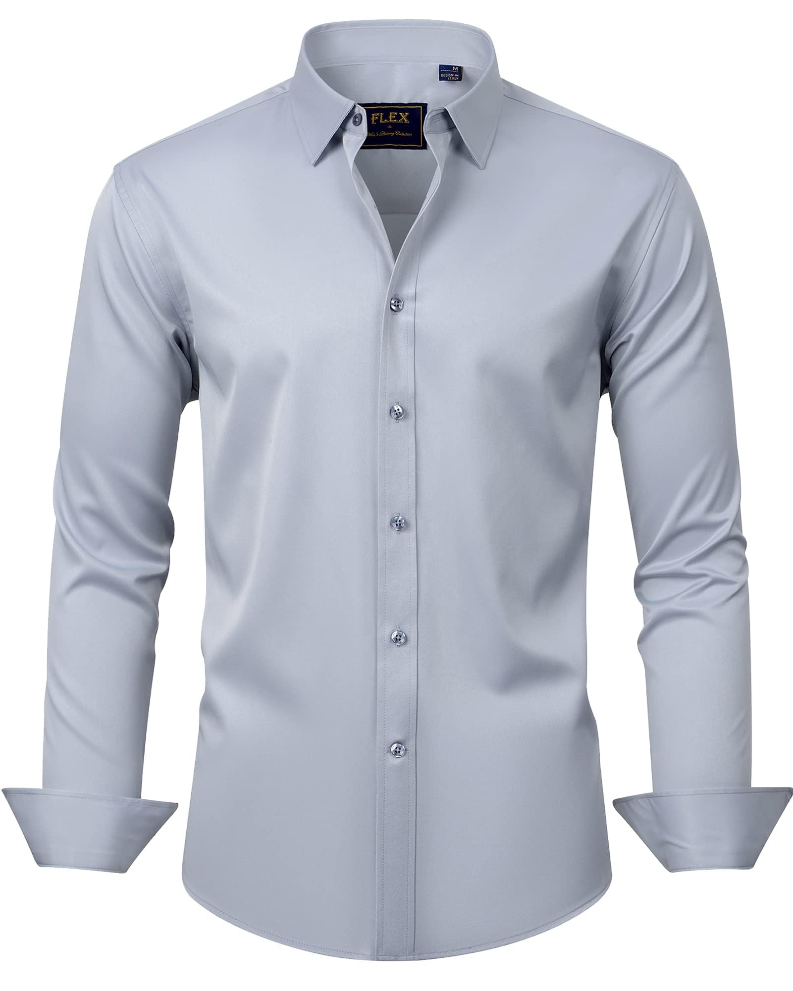 J.VER Herren Hemd Unifarben Stretch Langarm Männer Hemden Regular Fit Herrenhemd