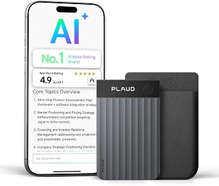 Plaud Note Pro AI Voice Recorder Transcription Summaries for Meetings Call | AI Note Taker for Professionals and Teams Productivity, 112 Languages, Ultra-Slim, InstantView Display, Case Included, Black