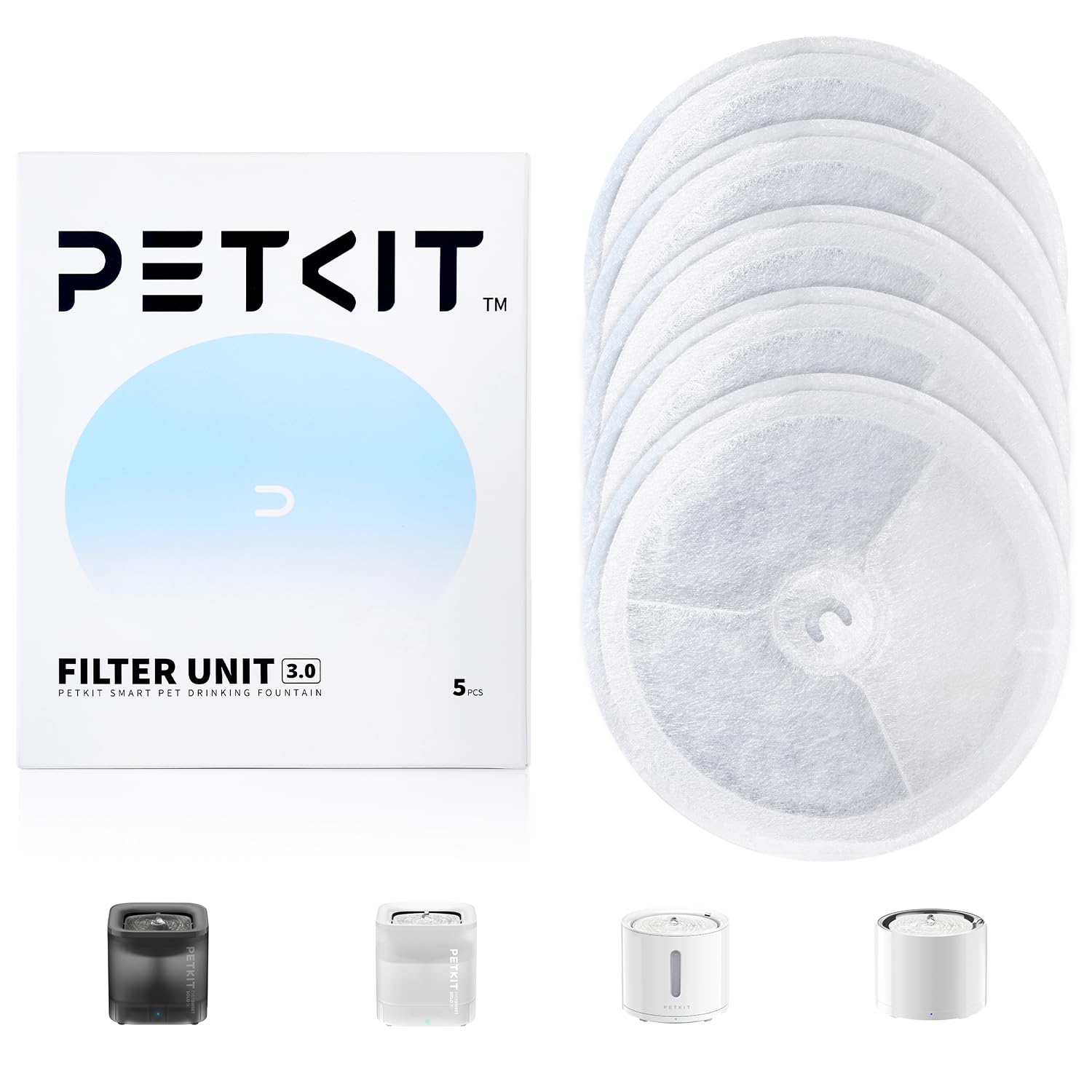 PETKIT Upgraded Filter Units 3.0 for PETKIT Cat Water Fountain 5 pcs | Replaceme