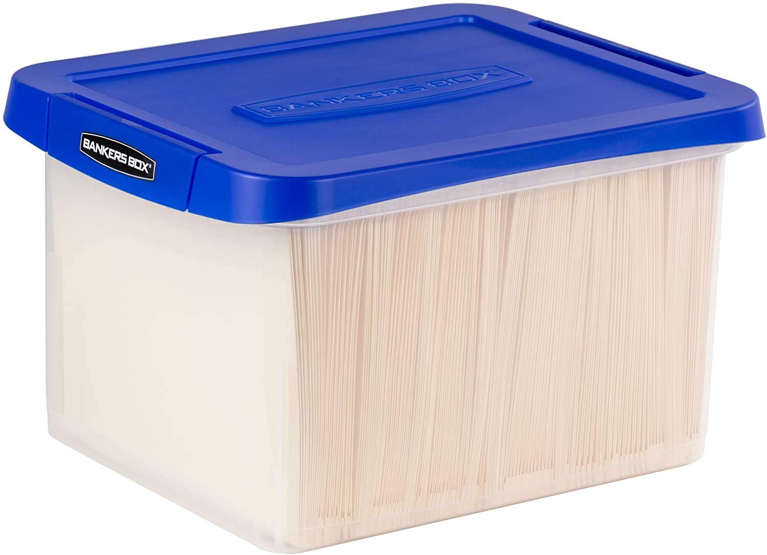 Bankers Box Heavy Duty Plastic File Storage Box with Hanging Rails, Letter/Legal