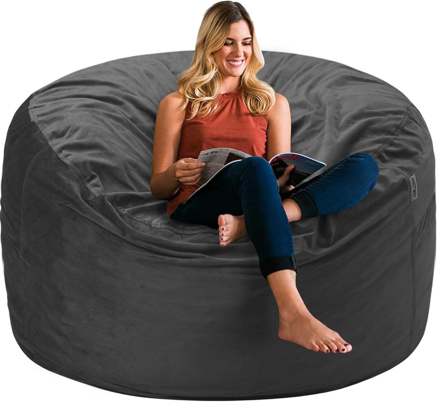 HABUTWAY 3FT Bean Bag Chair for Adults,Beanbag w/Dutch Velvet Cover | Comfy Bean